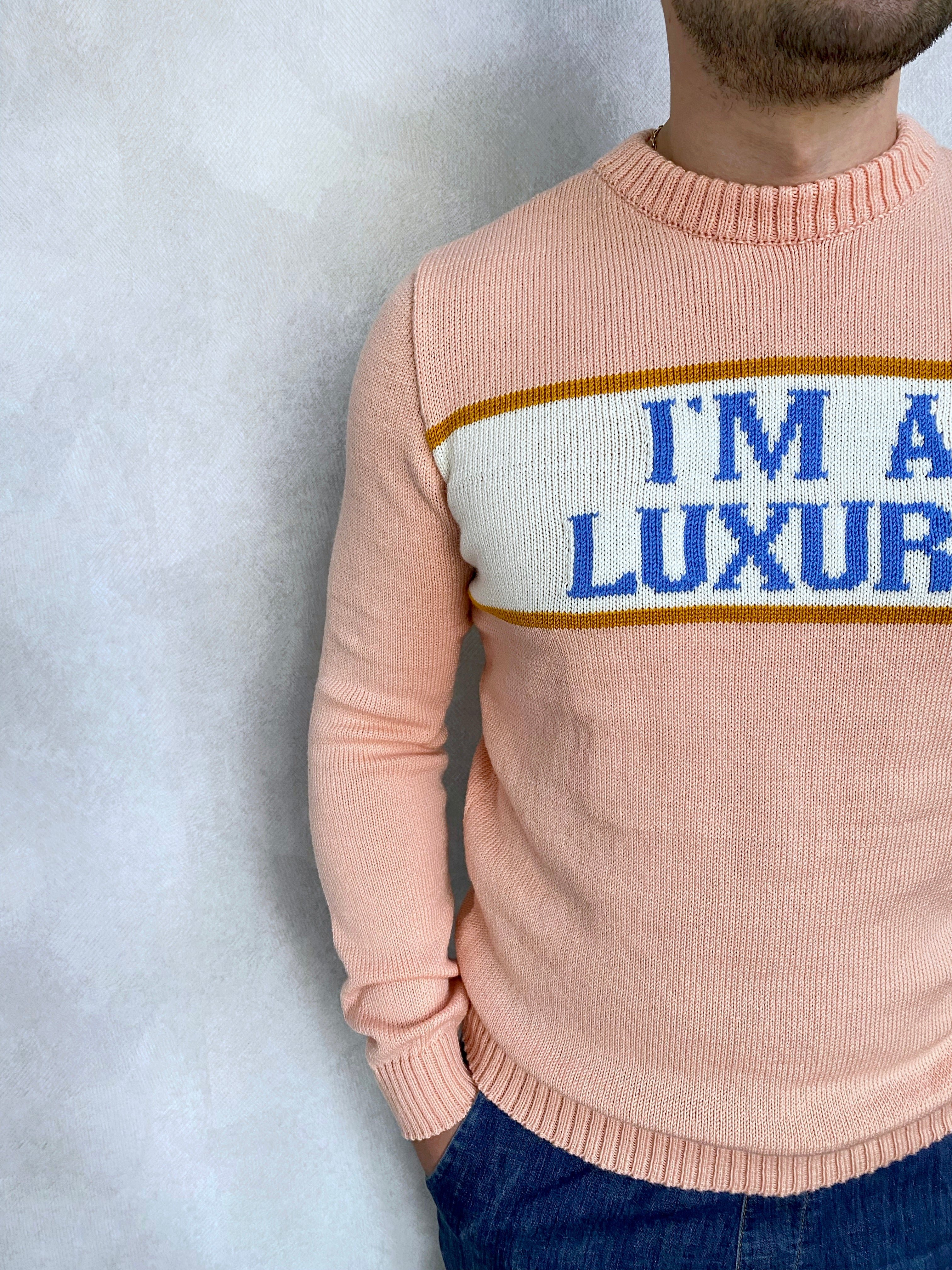 I'm Luxury Few Can Afford Merino Wool Sweater — Princess Diana Inspired Handmade 90s Knit Jumper