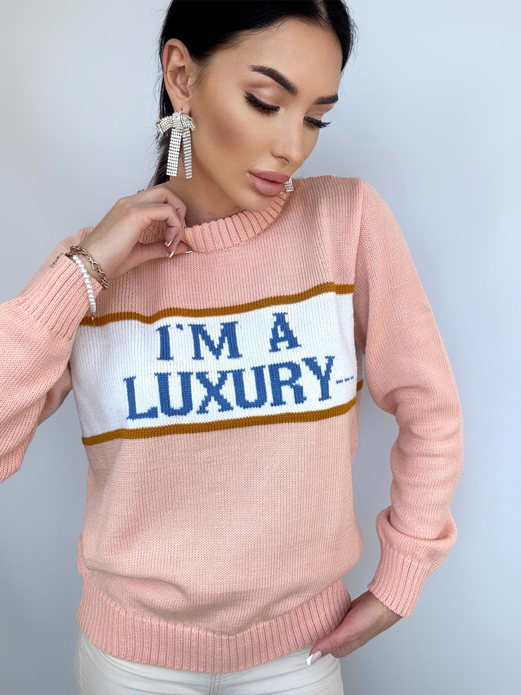 I'm Luxury Few Can Afford Merino Wool Sweater — Princess Diana Inspired Handmade 90s Knit Jumper