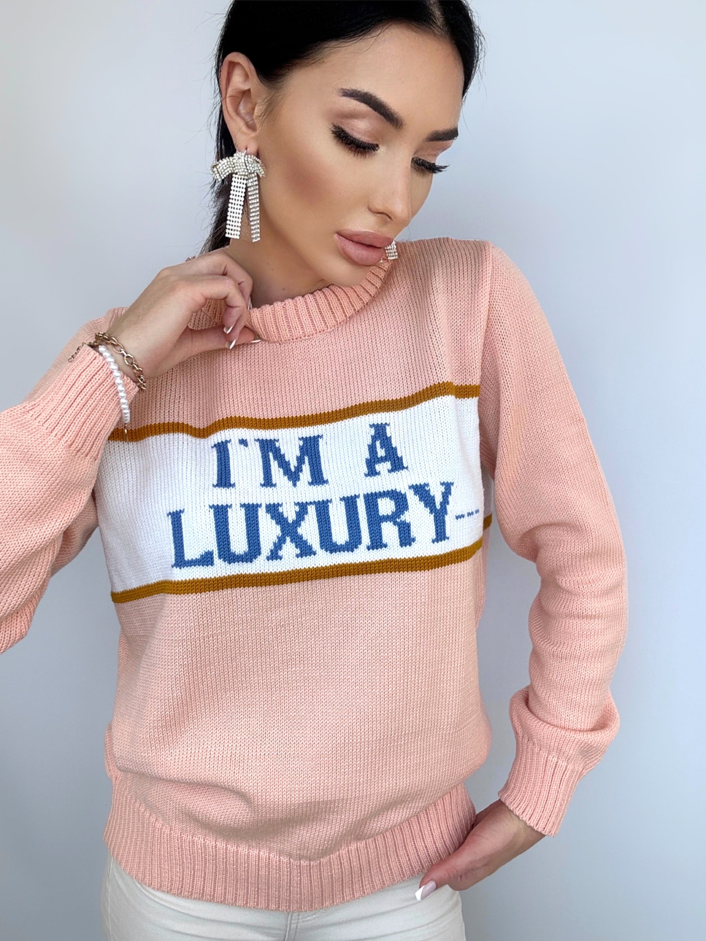 I'm Luxury Few Can Afford Merino Wool Sweater — Princess Diana Inspired Handmade 90s Knit Jumper
