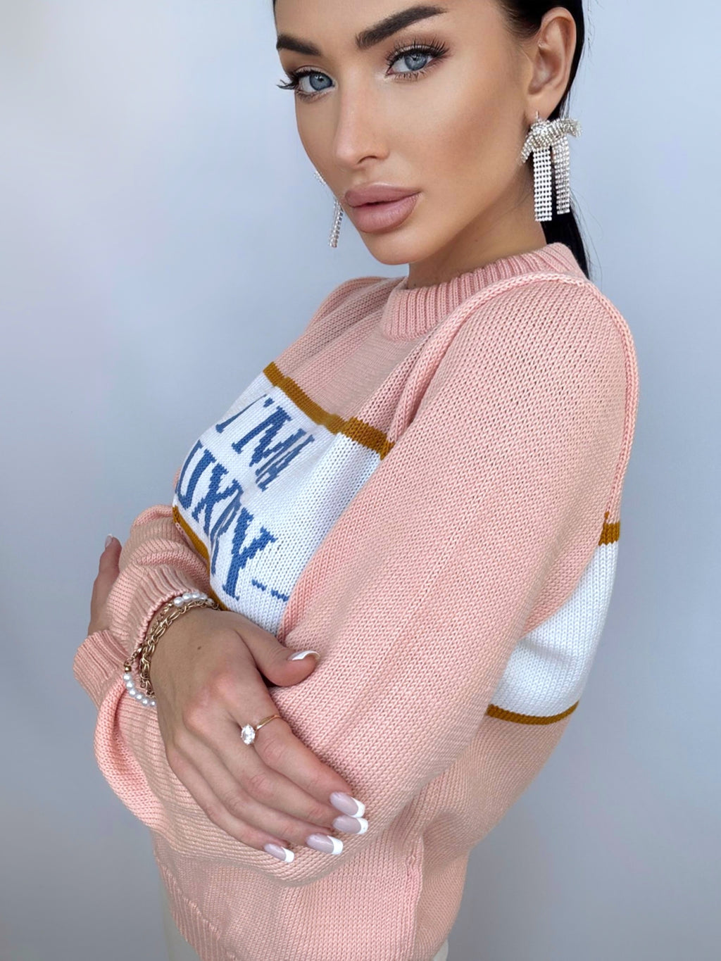 I'm Luxury Few Can Afford Merino Wool Sweater — Princess Diana Inspired Handmade 90s Knit Jumper