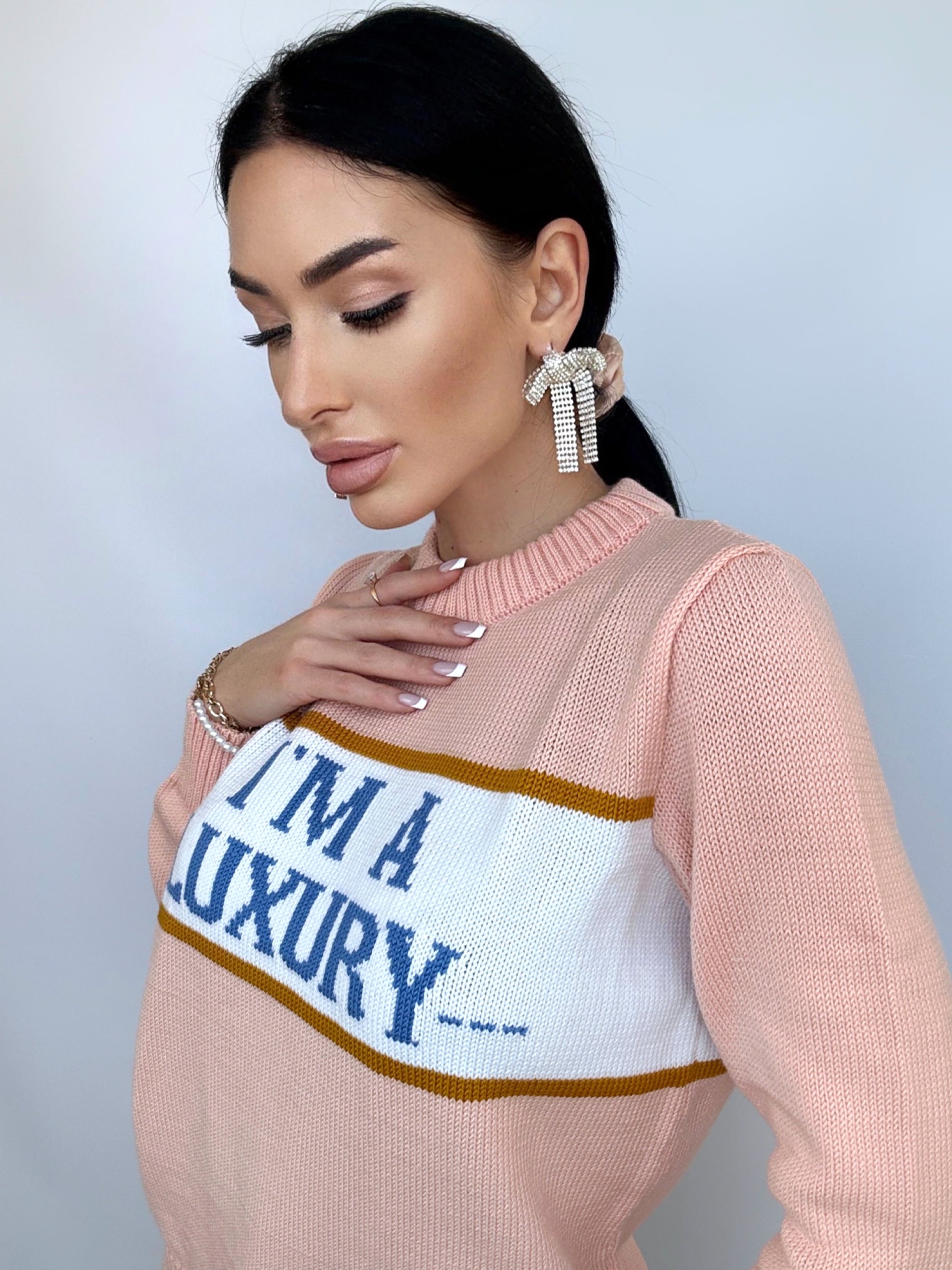 I'm Luxury Few Can Afford Merino Wool Sweater — Princess Diana Inspired Handmade 90s Knit Jumper