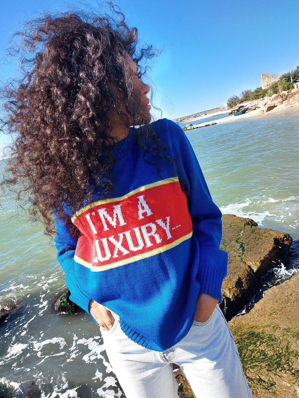 I'm Luxury Few Can Afford Merino Wool Sweater — Princess Diana Inspired Handmade 90s Knit Jumper
