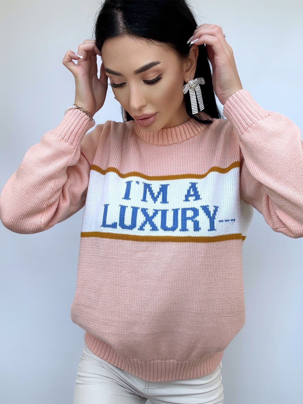 I'm Luxury Few Can Afford Merino Wool Sweater — Princess Diana Inspired Handmade 90s Knit Jumper