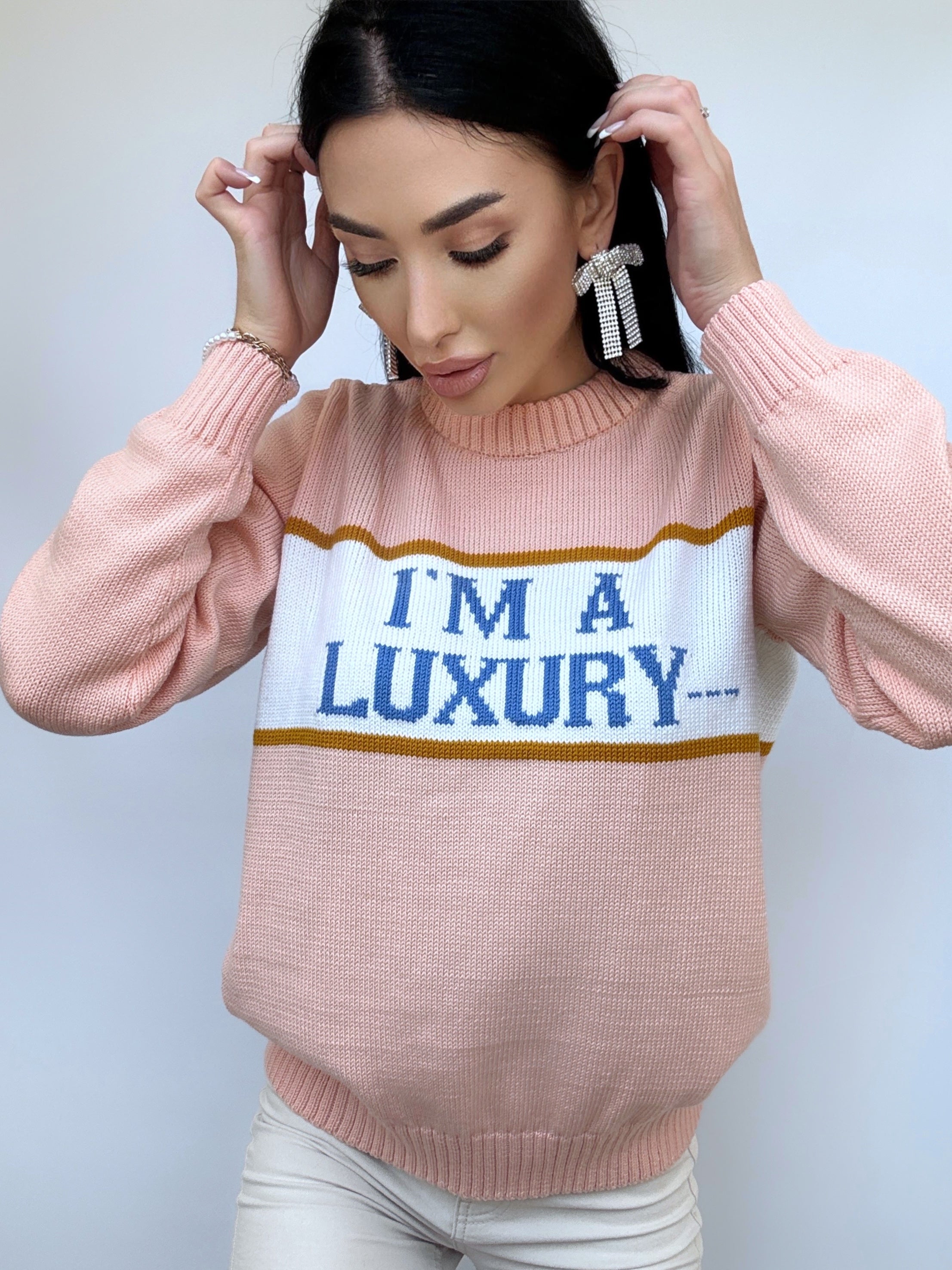 I'm Luxury Few Can Afford Merino Wool Sweater — Princess Diana Inspired Handmade 90s Knit Jumper