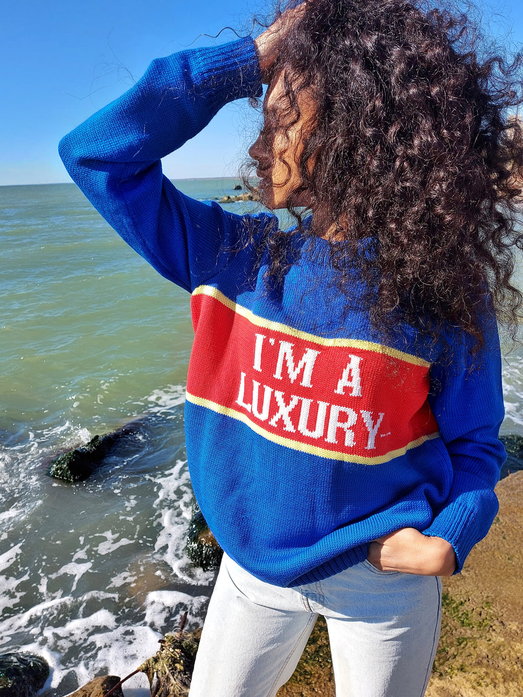 I'm Luxury Few Can Afford Merino Wool Sweater — Princess Diana Inspired Handmade 90s Knit Jumper