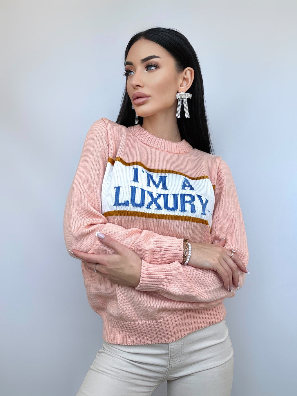 I'm Luxury Few Can Afford Merino Wool Sweater — Princess Diana Inspired Handmade 90s Knit Jumper