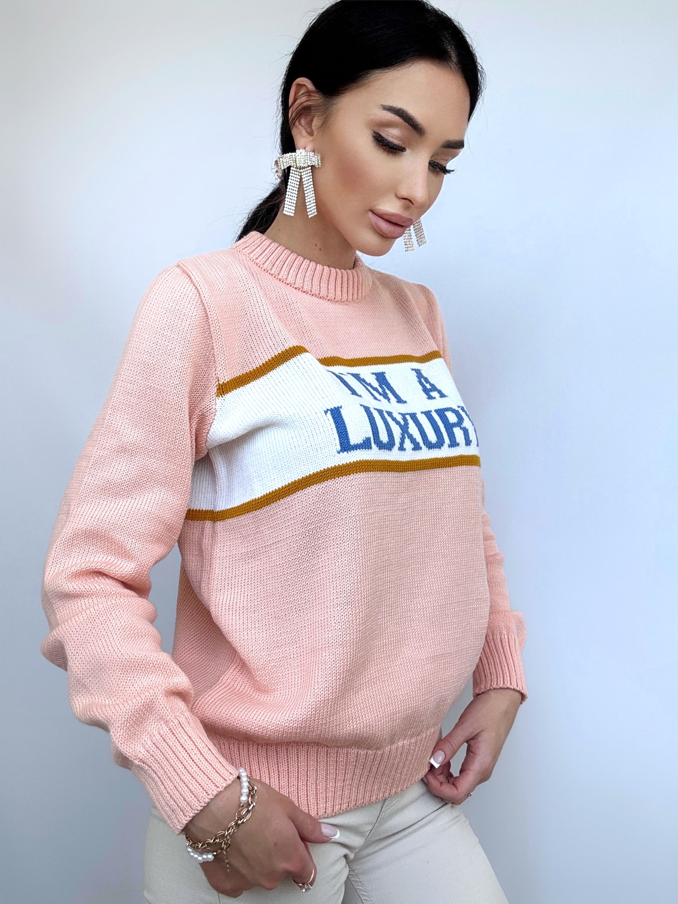 I'm Luxury Few Can Afford Merino Wool Sweater — Princess Diana Inspired Handmade 90s Knit Jumper