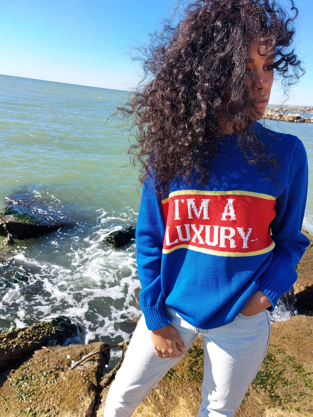 I'm Luxury Few Can Afford Merino Wool Sweater — Princess Diana Inspired Handmade 90s Knit Jumper