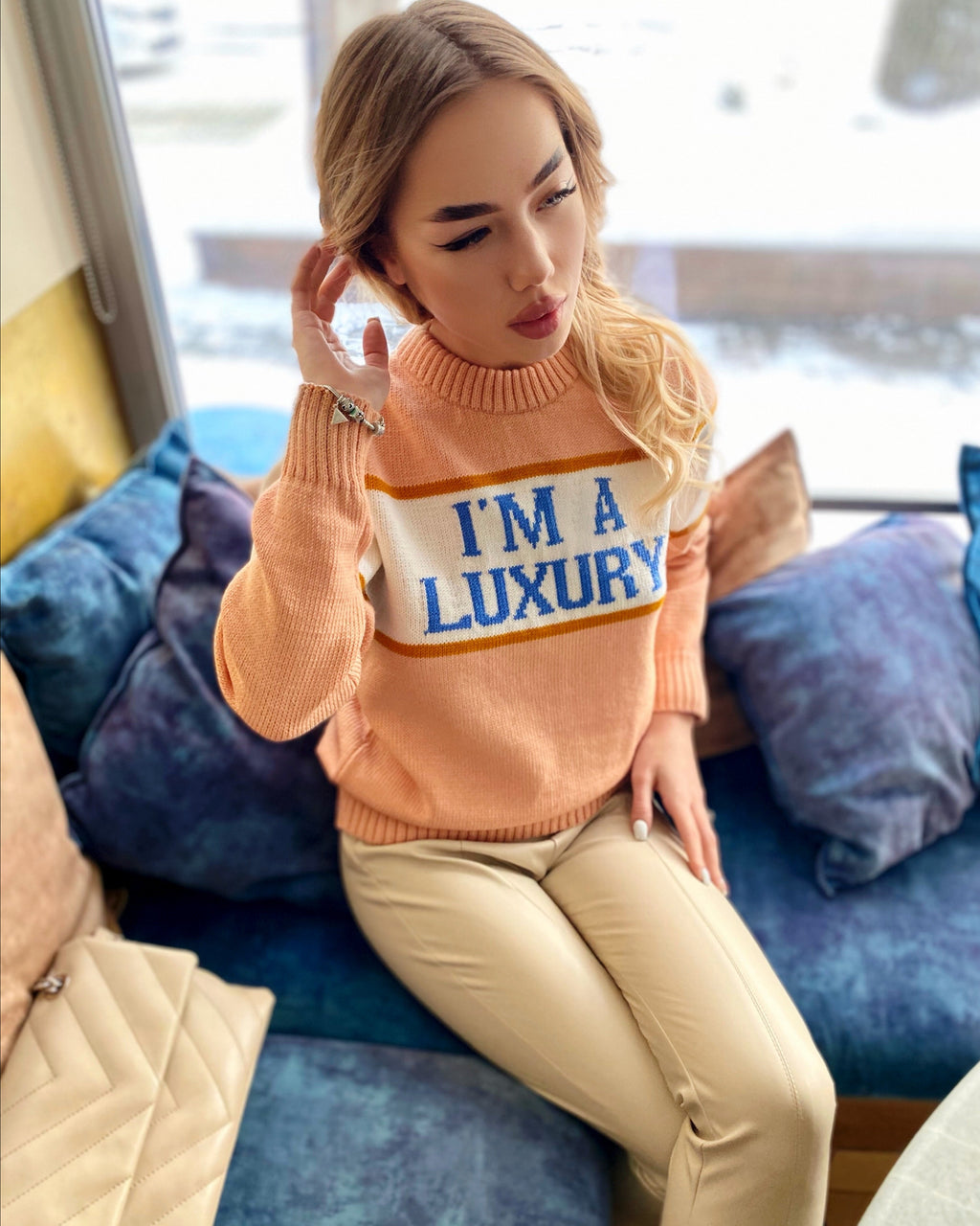 I'm Luxury Few Can Afford Merino Wool Sweater — Princess Diana Inspired Handmade 90s Knit Jumper