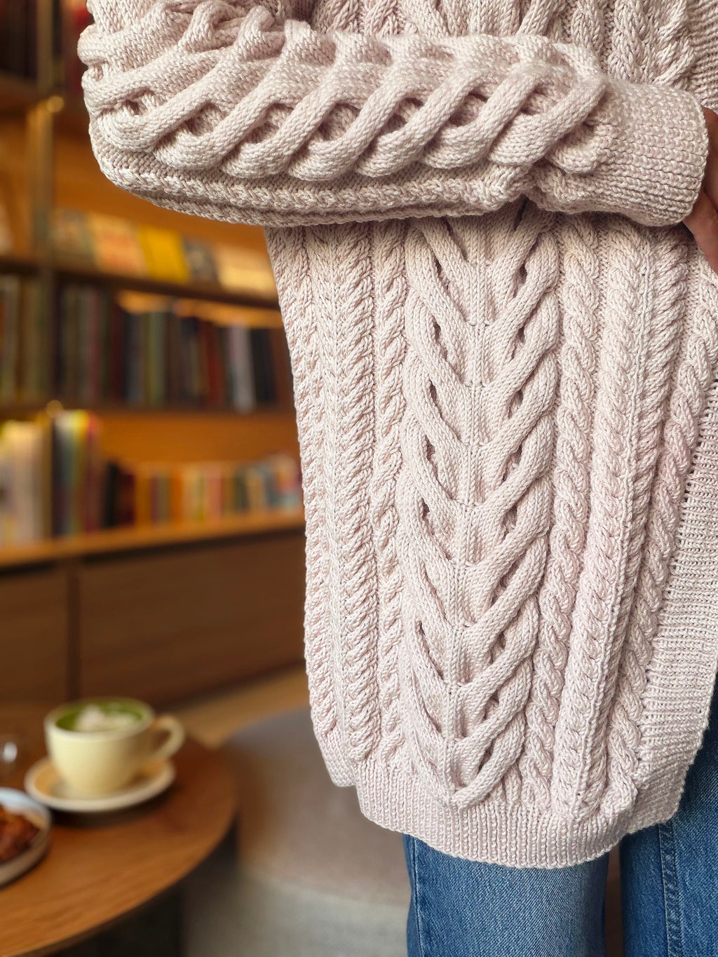 Aran wool pastel brown handknit сardigan women Chunky knit beige cardigan Knitted jacket Cable knit cardigan Chunky knit sweater