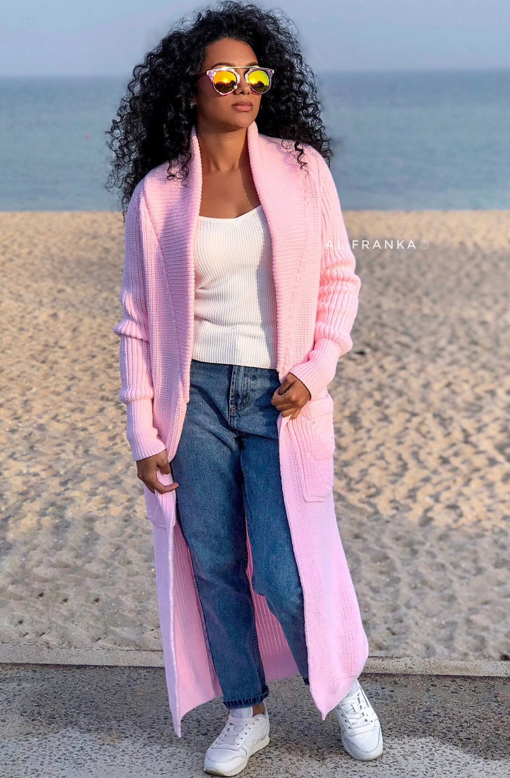 Pink maxi knit Long oversized chunky cardigan Cocoon knit coat Cable knit merino wool maxi knit cardigan womens Chunky eco friendly