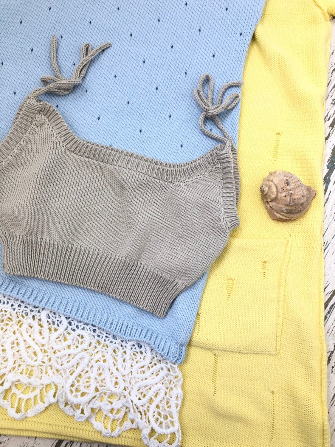 Knit Bralette Beige Cropped Top/basic knitted top/knit crop top/Cotton Knit Bra/Cropped Womens Tops/Minimal Crop Top/Soft Comfortable Bra