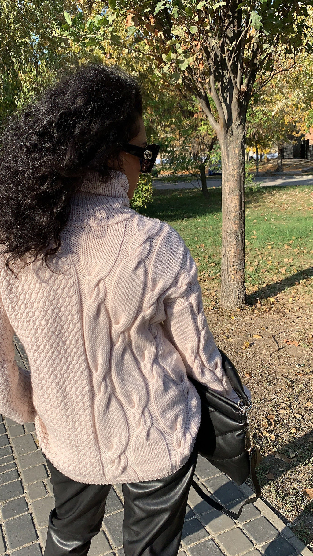 Knit merino wool cream beige sweater turtleneck women’s High collar sweater dress Oversized turtleneck sweater under 80 Autumn shirt