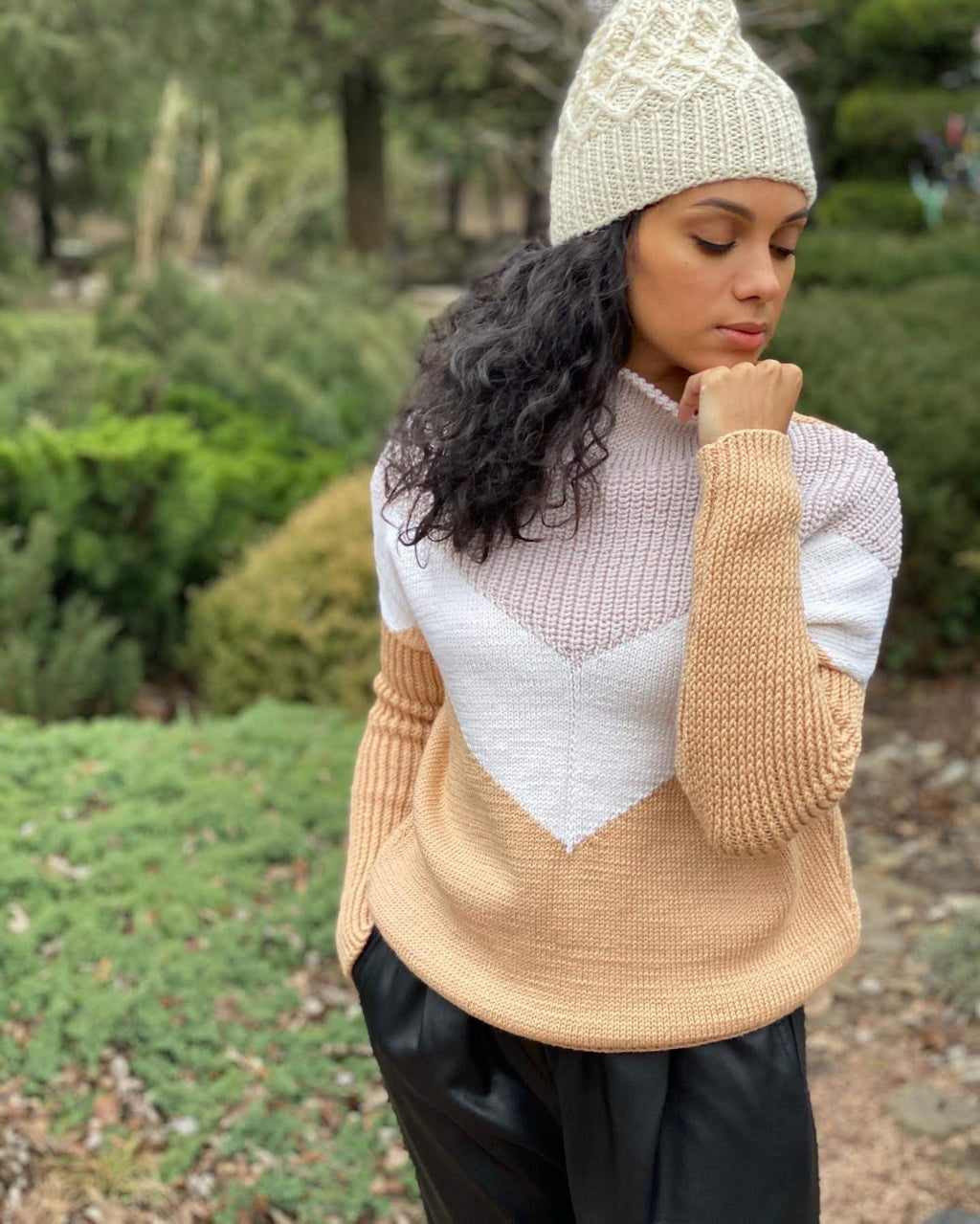 Beige merino wool Sweater Oversize Knit Sweater Soft Cozy Cardigan High Neck Sweater Merino Knit Jumper Turtleneck merino