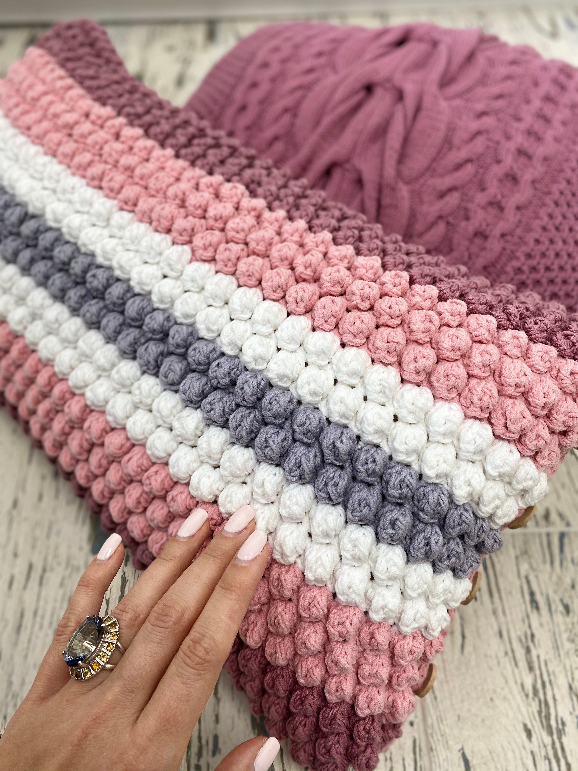 Knit pillows Home boho Decor/kids room decor/pink crocheted pillows bubbles/Cable Knit Pillow Cover/natural cotton pillow Handmade
