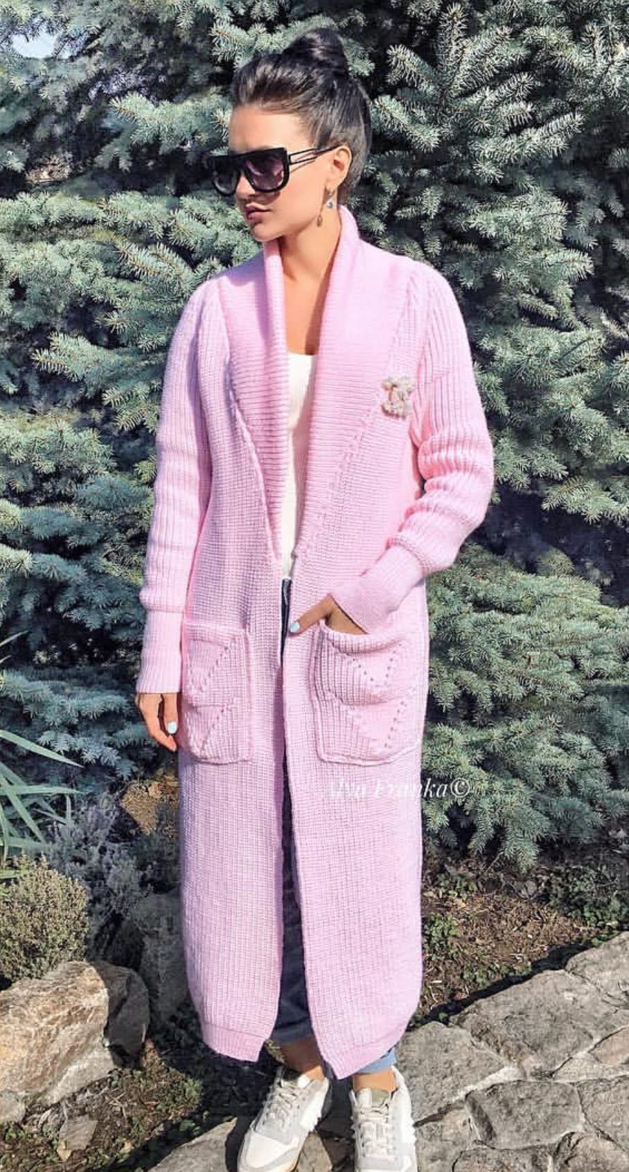 Pink maxi knit Long oversized chunky cardigan Cocoon knit coat Cable knit merino wool maxi knit cardigan womens Chunky eco friendly