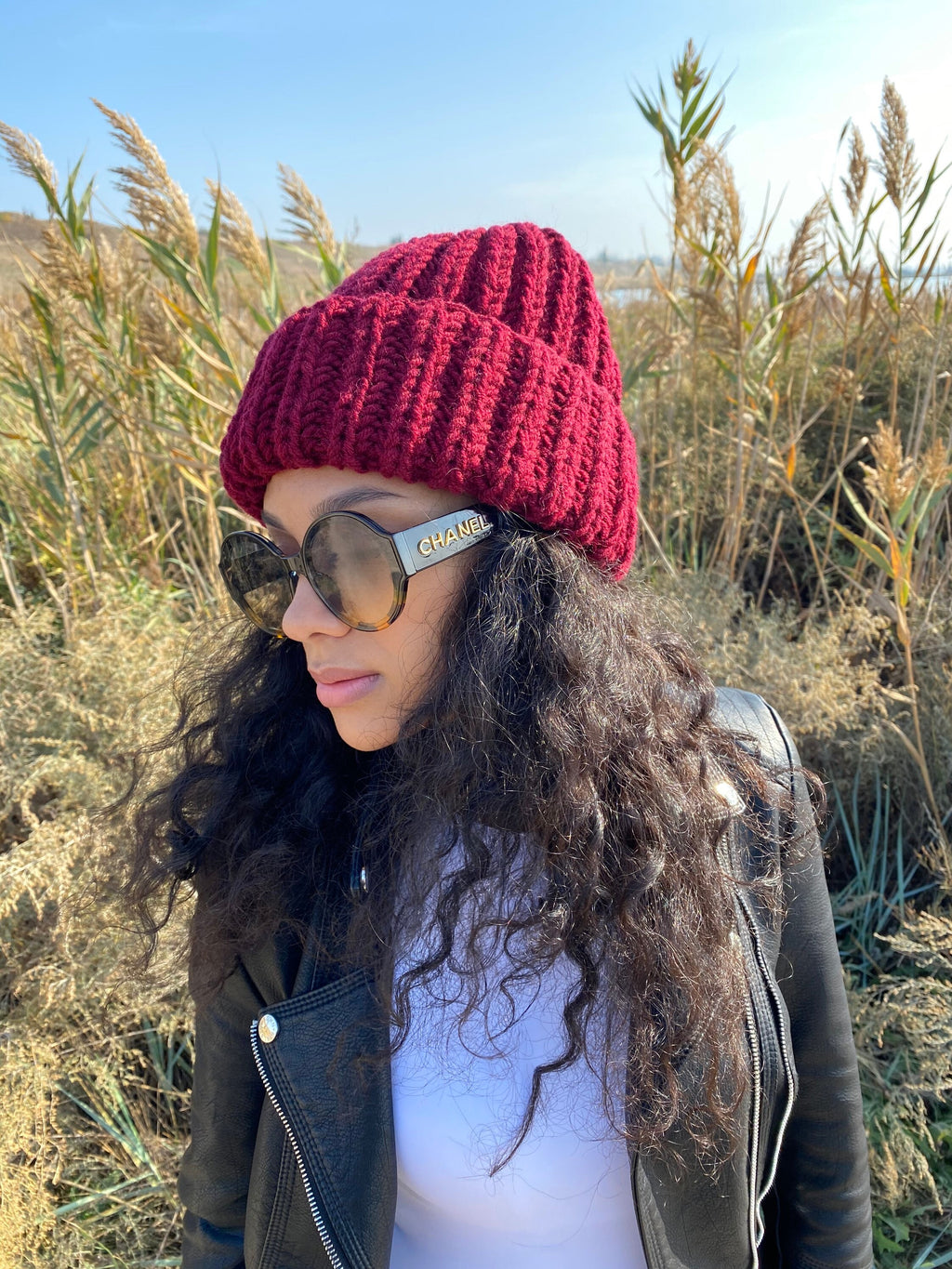 Bulky knitted hat/knit hats for woman/winter hat/blue hat/beige hat/burgundy hat/pink knit hat/blue wool winter hat/many colors knitted hat