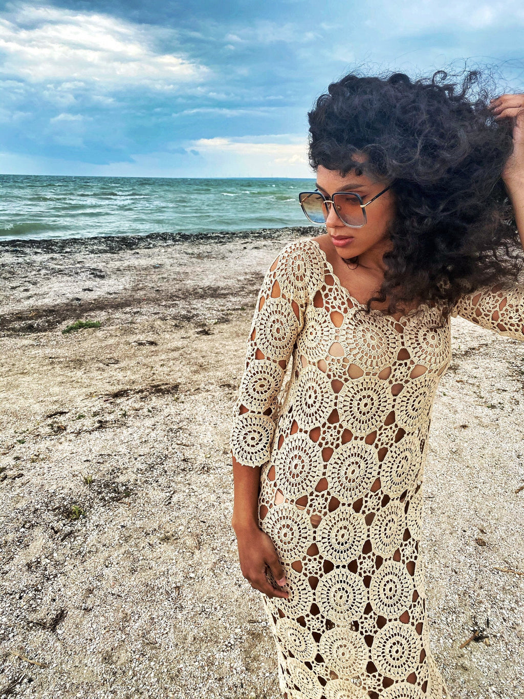 Beach crochet maxi dress/dress for beach wedding beach cover up/Crochet Beach Dress/white beige beach cover up/wedding dress beach boho