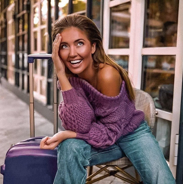 Cable knitted purple Off the shoulder wool sweater Chunky knit violet pullover one shoulder oversized women hand knit winter Fall sweater