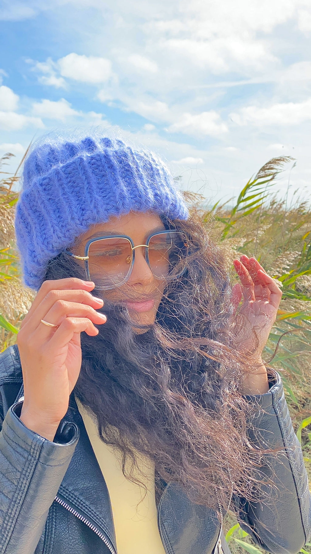 Mohair winter hat blue women Beanie hat blue Knitted fluffy hats Winter accessories Blue mohair Gift for her