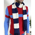 Knitted Striped scarf blue white soft meino knit scarf unisix/long mens scarf with tassels/gift for her him birthday gift