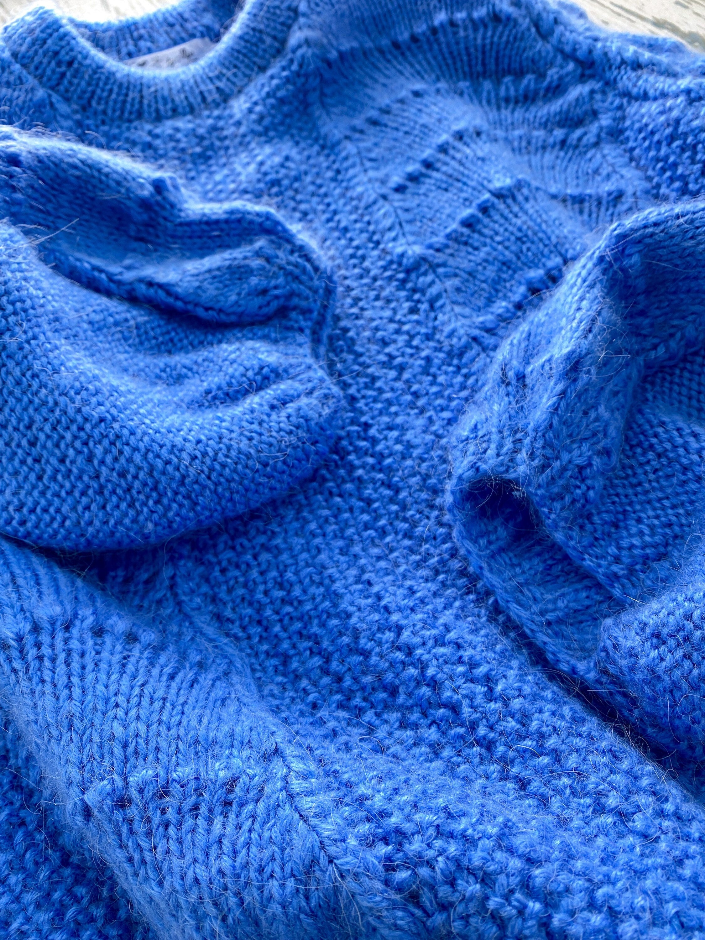 Knitted Winter Womens Mohair Sweater Light Blue Blue Pink Long Sleeve Knitted Pullover Fluffy Puff Sleeve Sweater
