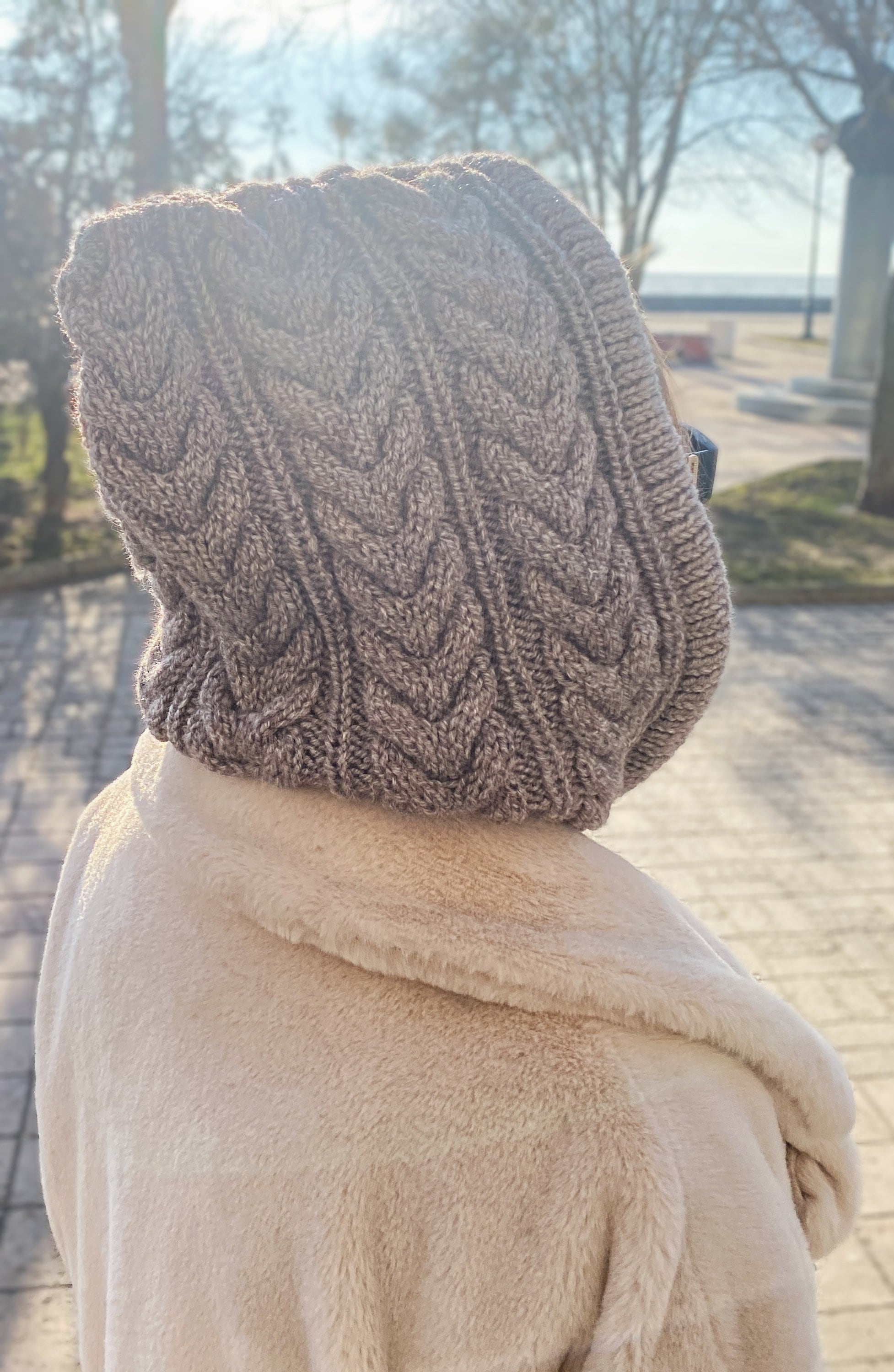 Knit Wool Hooded Scarf Kapor Shirt Hand Knitted balaclava hat Wool Knit Snood Wool Shrug Winter hat scarf Winter gift for her