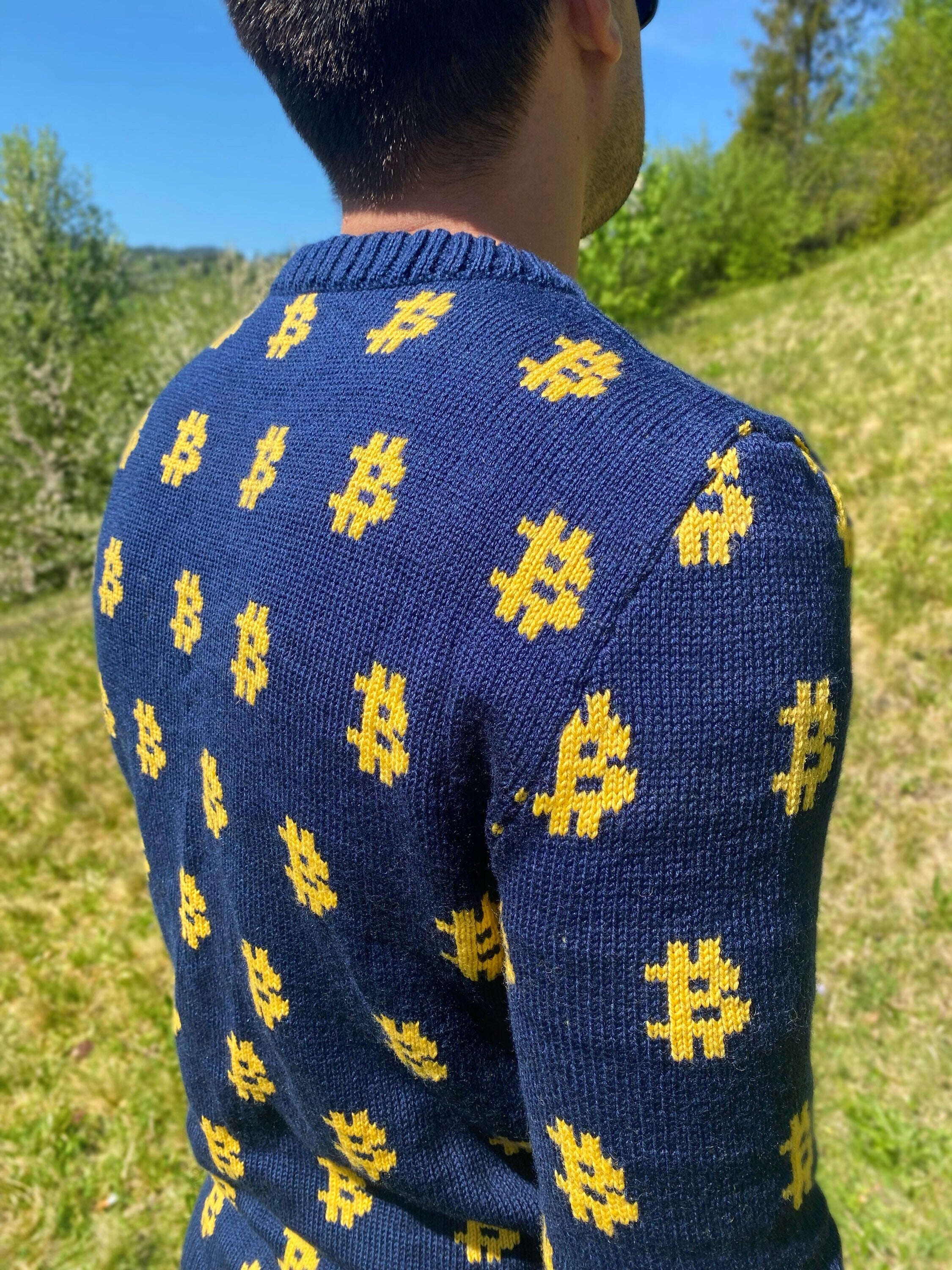 Men Bitcoin knit sweater Crypto clothing Knitted merino funny sweater for him Bitcoin Unisex Crypto Sweater Funny Sweatshirt
