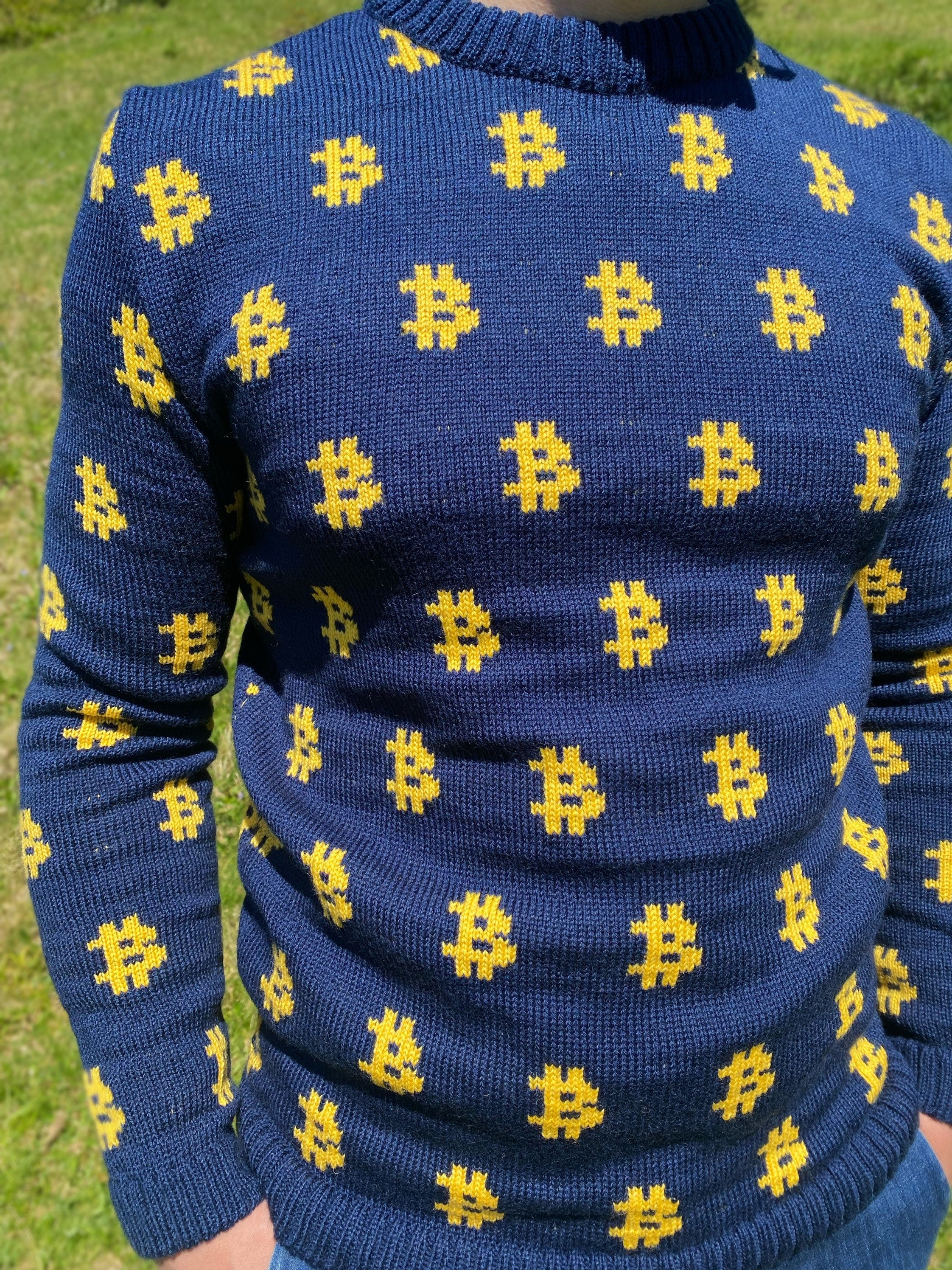 Men Bitcoin knit sweater Crypto clothing Knitted merino funny sweater for him Bitcoin Unisex Crypto Sweater Funny Sweatshirt