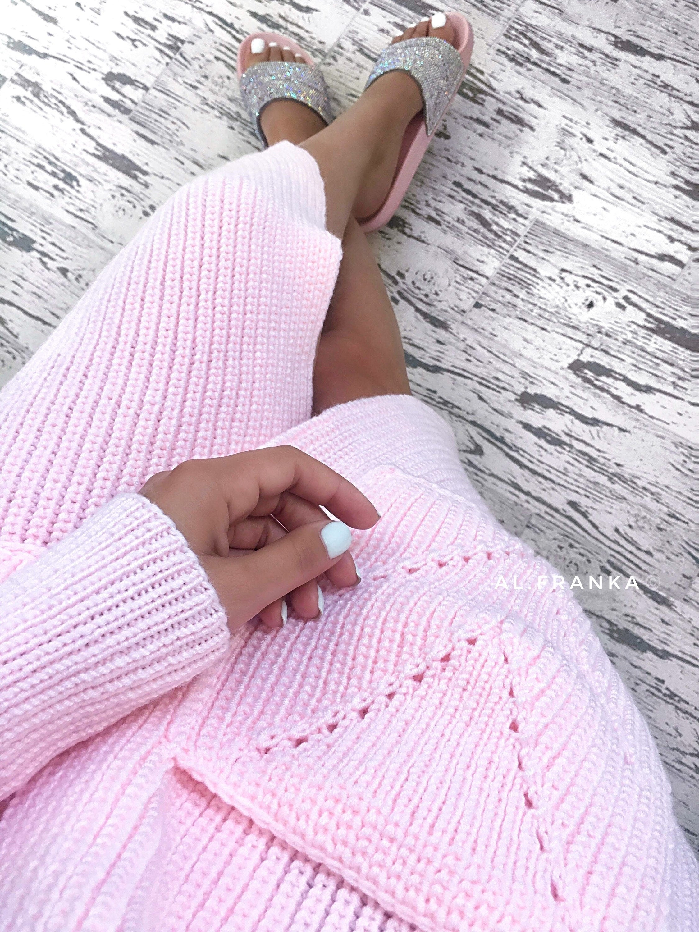 Pink maxi knit cardigan Long oversized chunky jacket Cocoon knit coat Cable knit merino wool maxi knit cardigan womens Chunky eco friendly