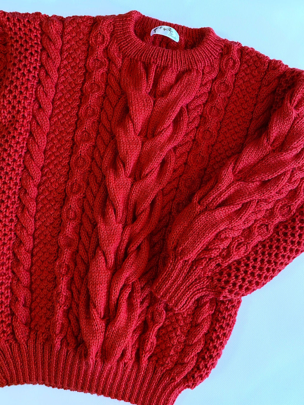 Red knit sweater women knitted merino wool jumper Chinky knit oversize Cable knitting Loose knit Oversized Women red knitted sweater