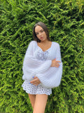 Knit short mohair cardigan Mohair bolero Wedding Cardigan Wool fluffy cape Bridal jackets hawl Knitted jacket Chunky knit cardigan