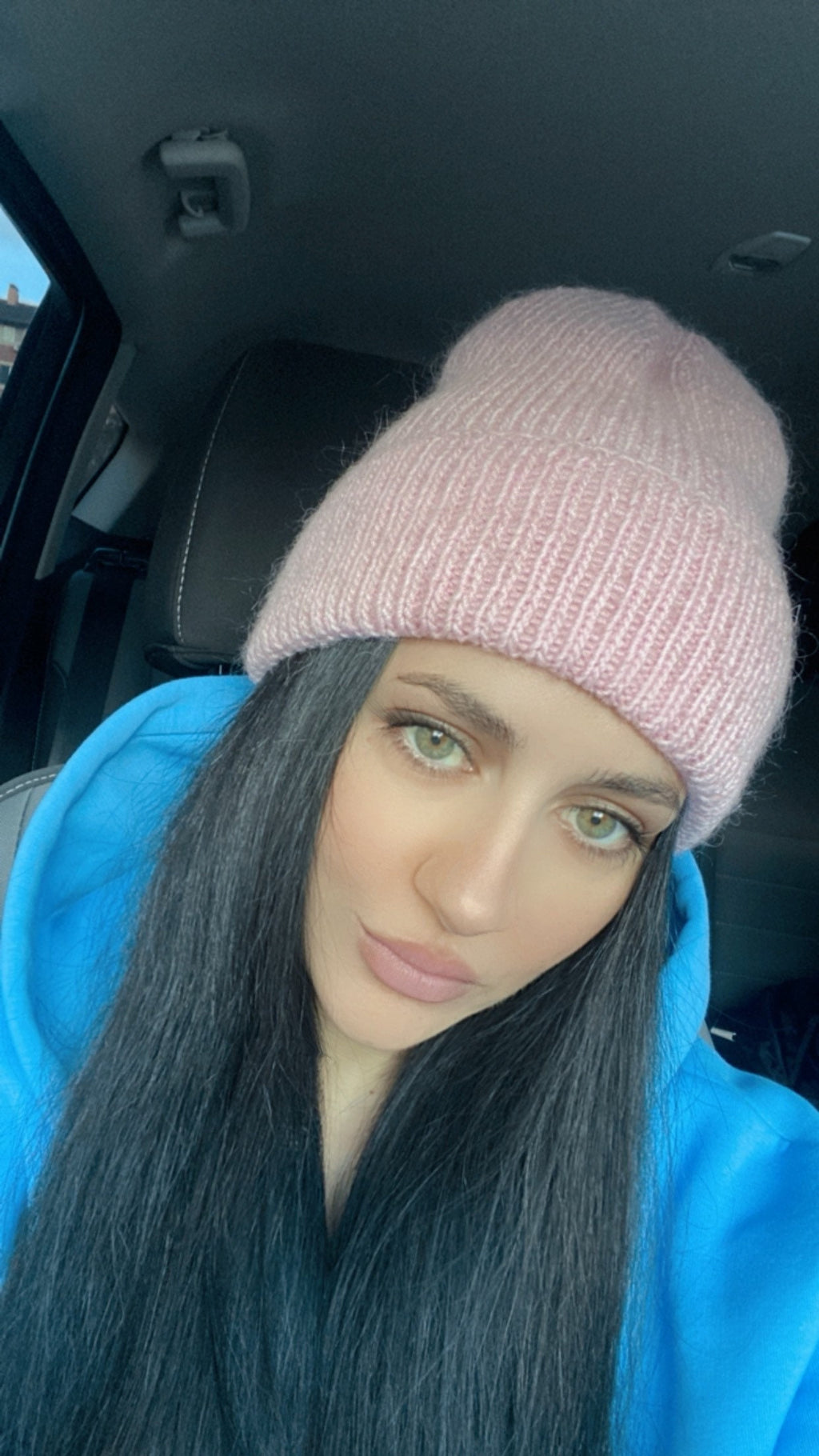 Knitted women hat Kid mohair wool beanie hats Knitted cuffed hat Pink winter hand knit hat Gift for bestie Gift wrap