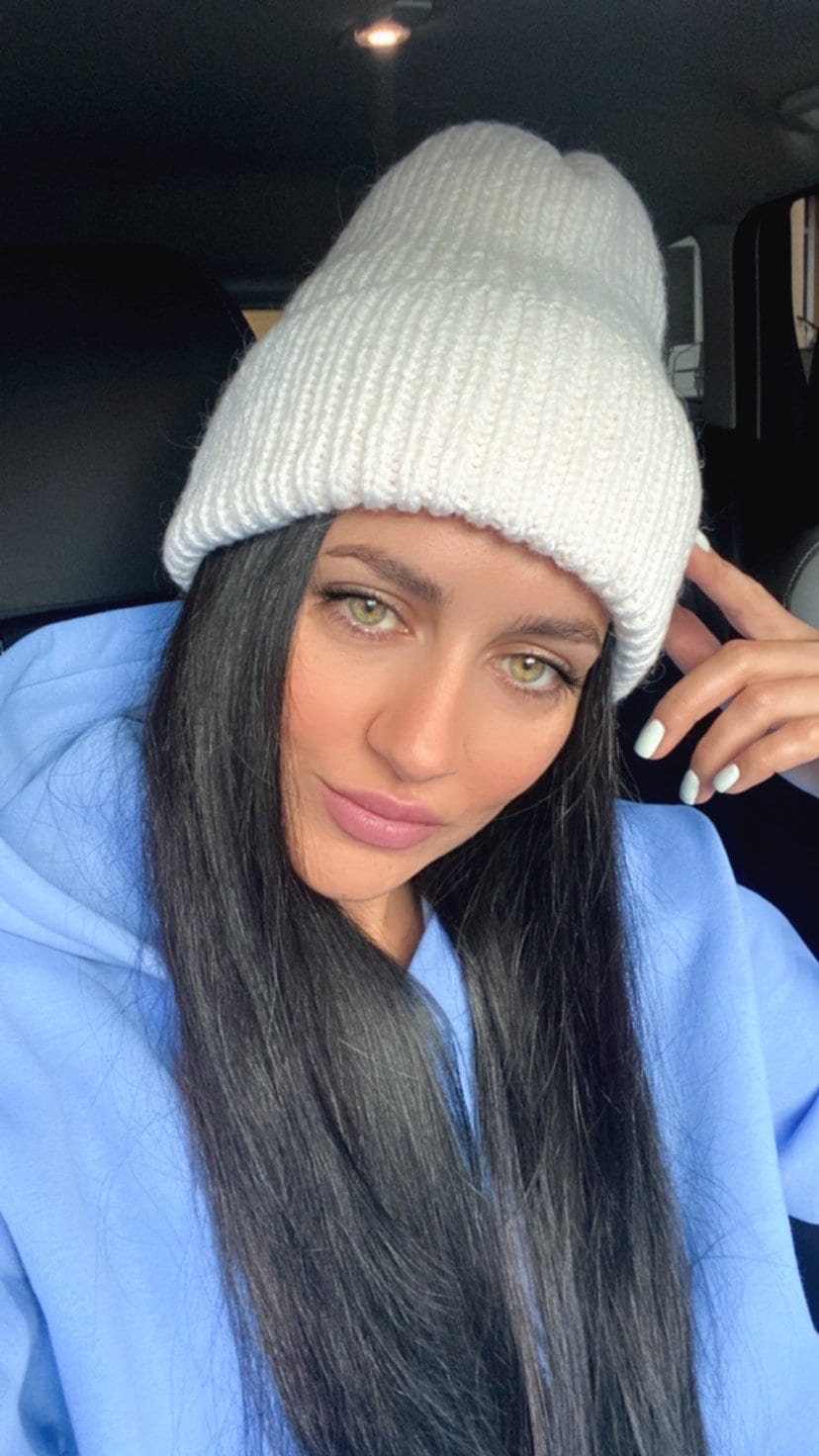 Knitted white wool beanie women Wool winter hat high Chunky White Cable Knit Hat Winter accessories women Gift for her