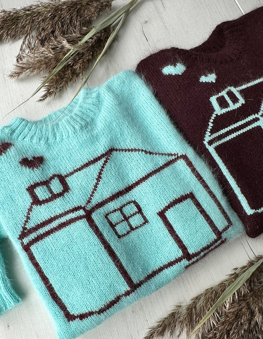 Angora wool hand knit sweater angora wool sweater Gender neutral celebrity pullover Fluffy sweater knitted house Unisex Sweater