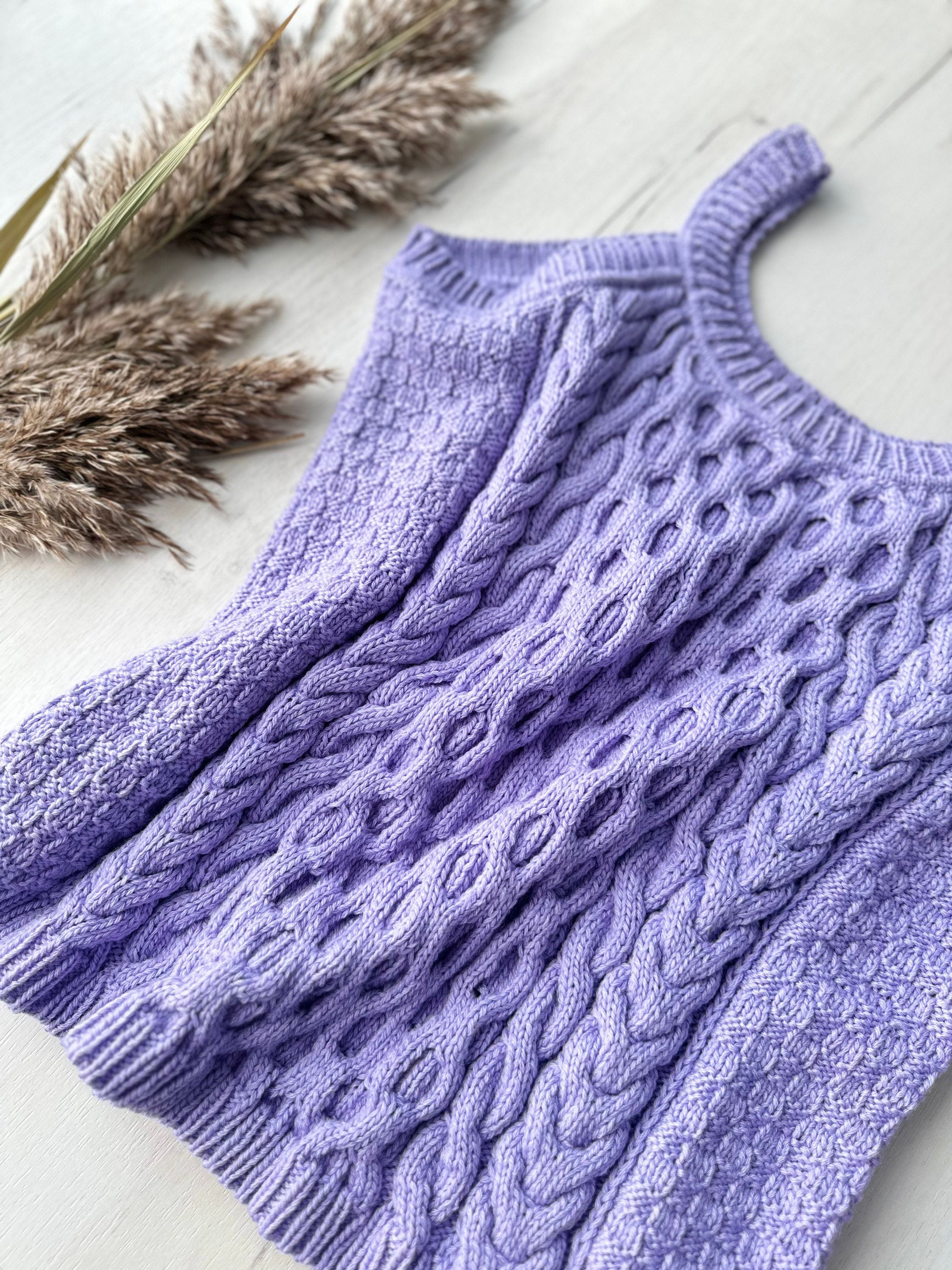 Hand knit violet lilac merino wool tank top sweater vest on straps Mоre color Long tank top Autumn winter vest Sleeveless Vest