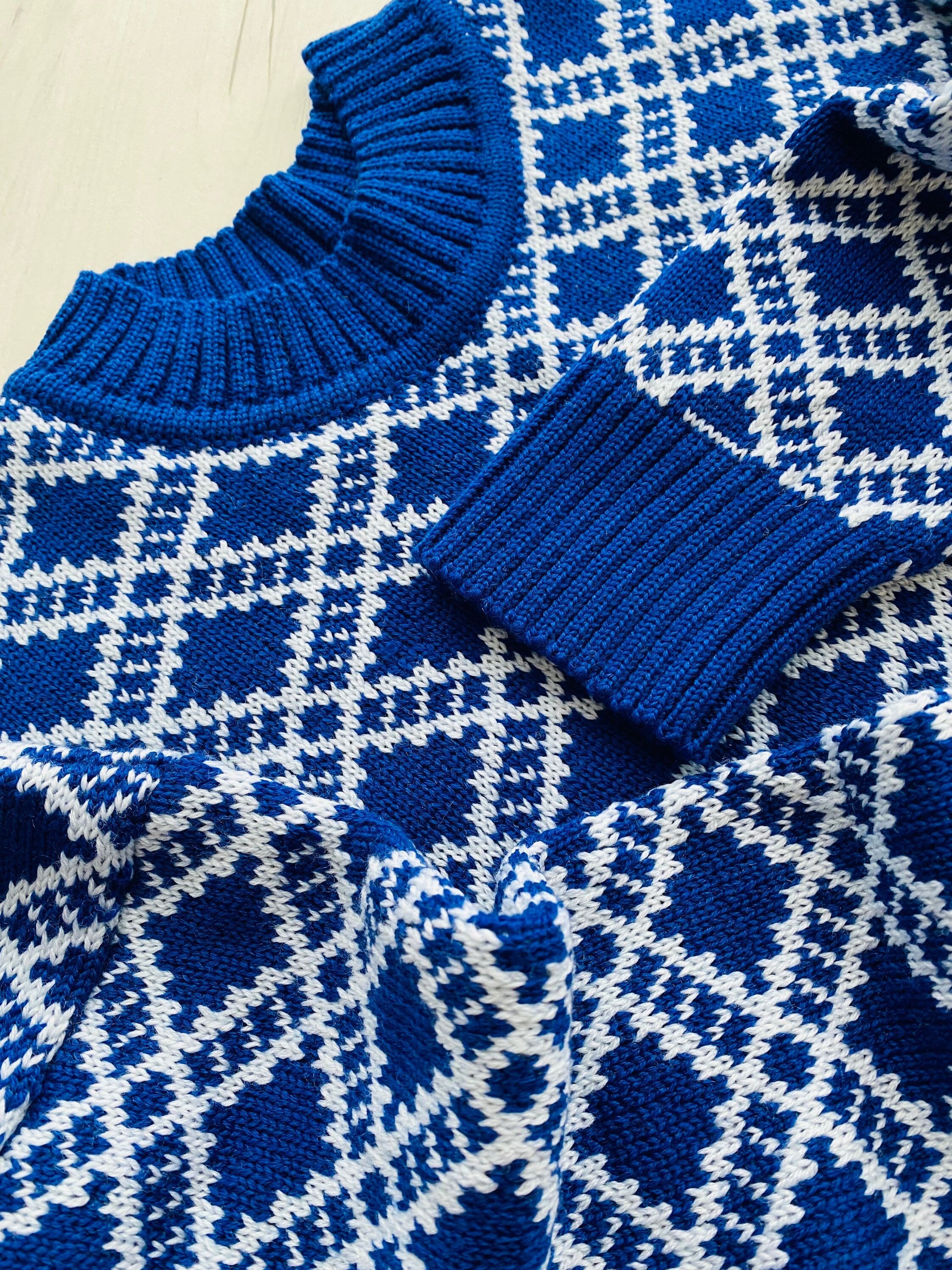 Long knitted printed sweater Vintage plaid sweater women Vintage Geometric pattern sweater dress O-Neck Long Sleeve Womens Oversize pullover