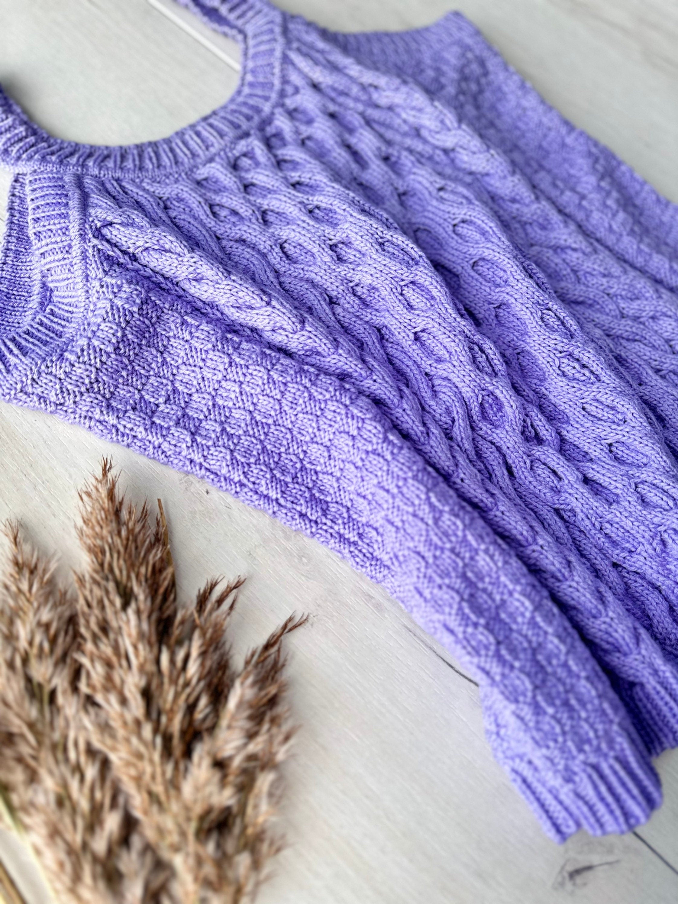 Hand knit violet lilac merino wool tank top sweater vest on straps Mоre color Long tank top Autumn winter vest Sleeveless Vest