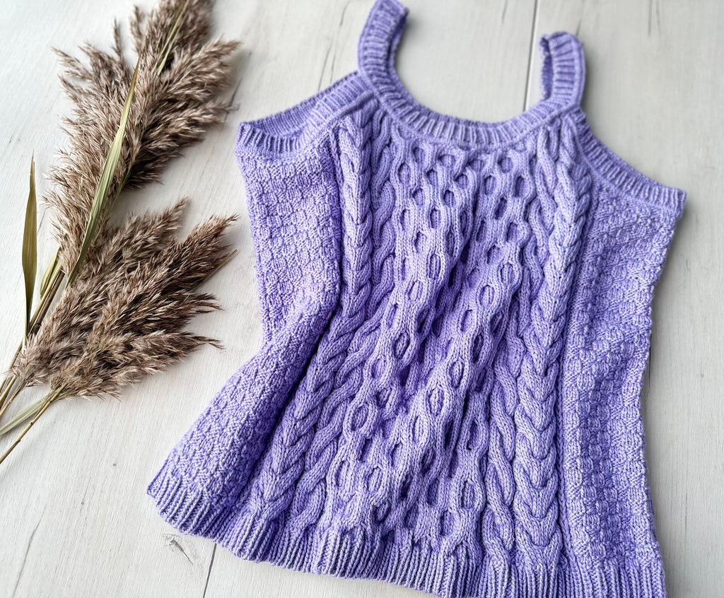 Hand knit violet lilac merino wool tank top sweater vest on straps Mоre color Long tank top Autumn winter vest Sleeveless Vest
