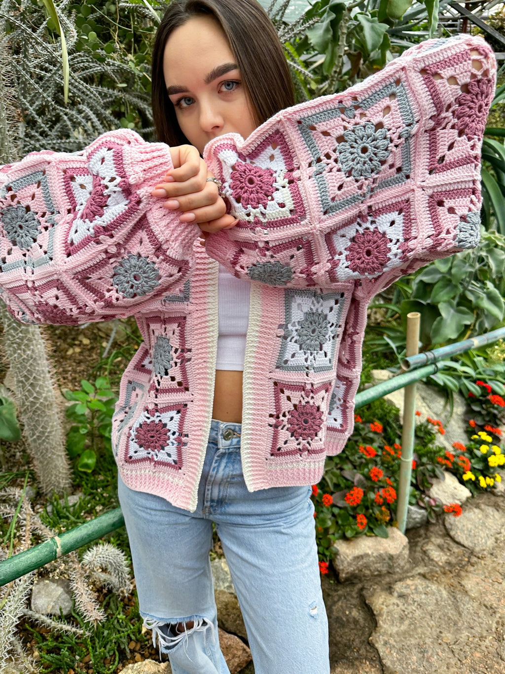 Crochet granny square cardigan Crochet colorful cardigan Patchwork cardigan women Jacket Crochet coat Boho cardigan Afghan Coat Festival