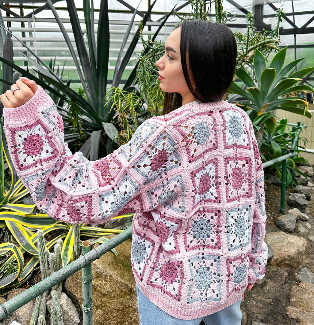 Crochet granny square cardigan Crochet colorful cardigan Patchwork cardigan women Jacket Crochet coat Boho cardigan Afghan Coat Festival