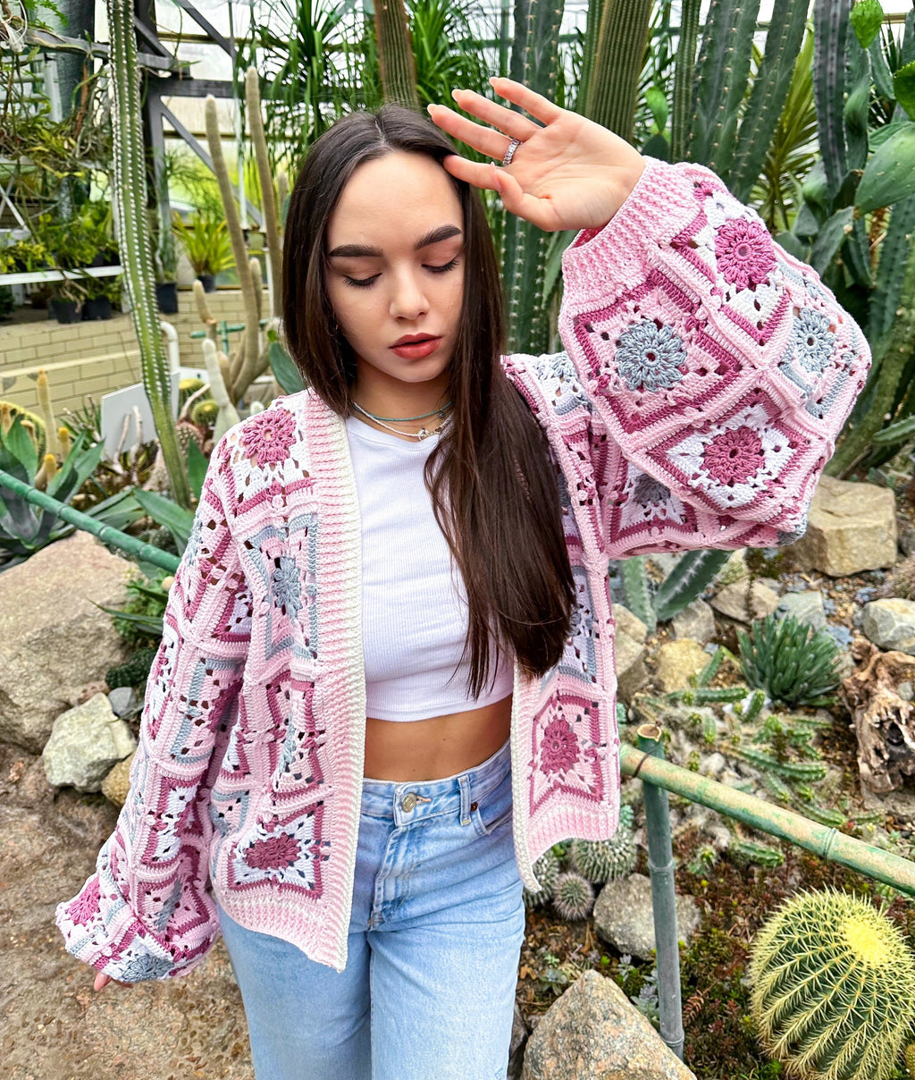 Crochet granny square cardigan Crochet colorful cardigan Patchwork cardigan women Jacket Crochet coat Boho cardigan Afghan Coat Festival