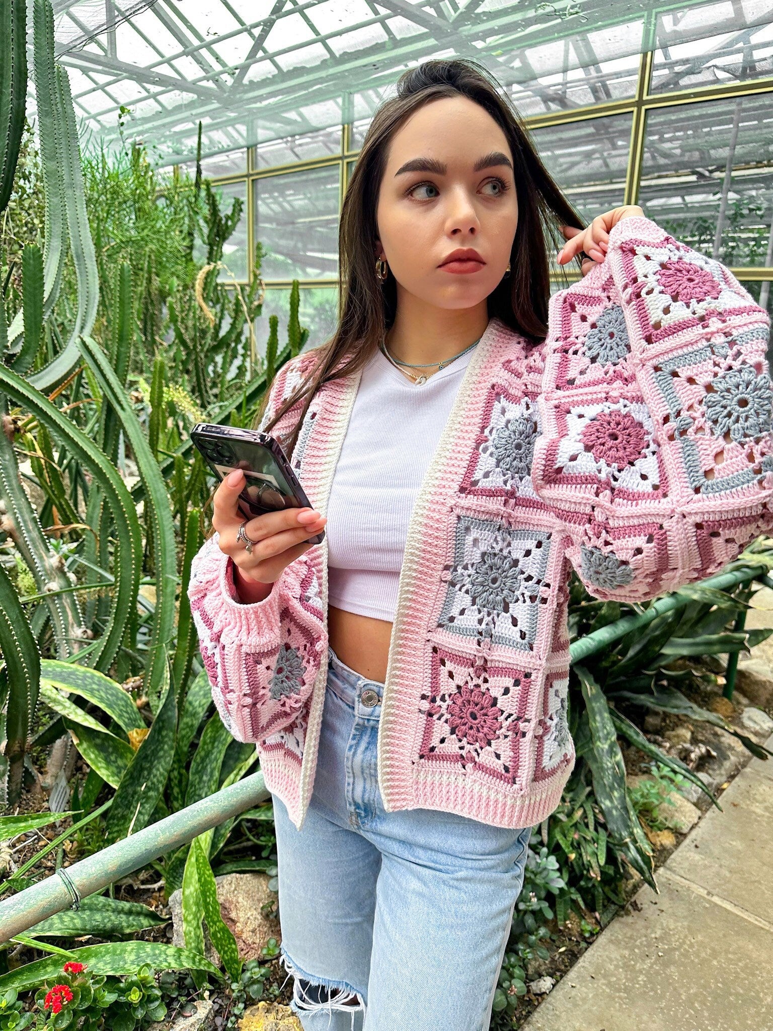 Crochet colorful cardigan Crochet granny square cardigan Patchwork sweater women Jacket Crochet coat Boho cardigan Afghan Coat Festival