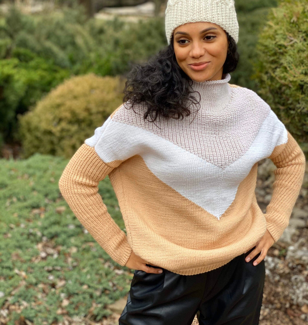 Beige merino wool Sweater Oversize Knit Sweater Soft Cozy Cardigan High Neck Sweater Merino Knit Jumper Turtleneck merino