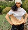 Beige merino wool Sweater Oversize Knit Sweater Soft Cozy Cardigan High Neck Sweater Merino Knit Jumper Turtleneck merino