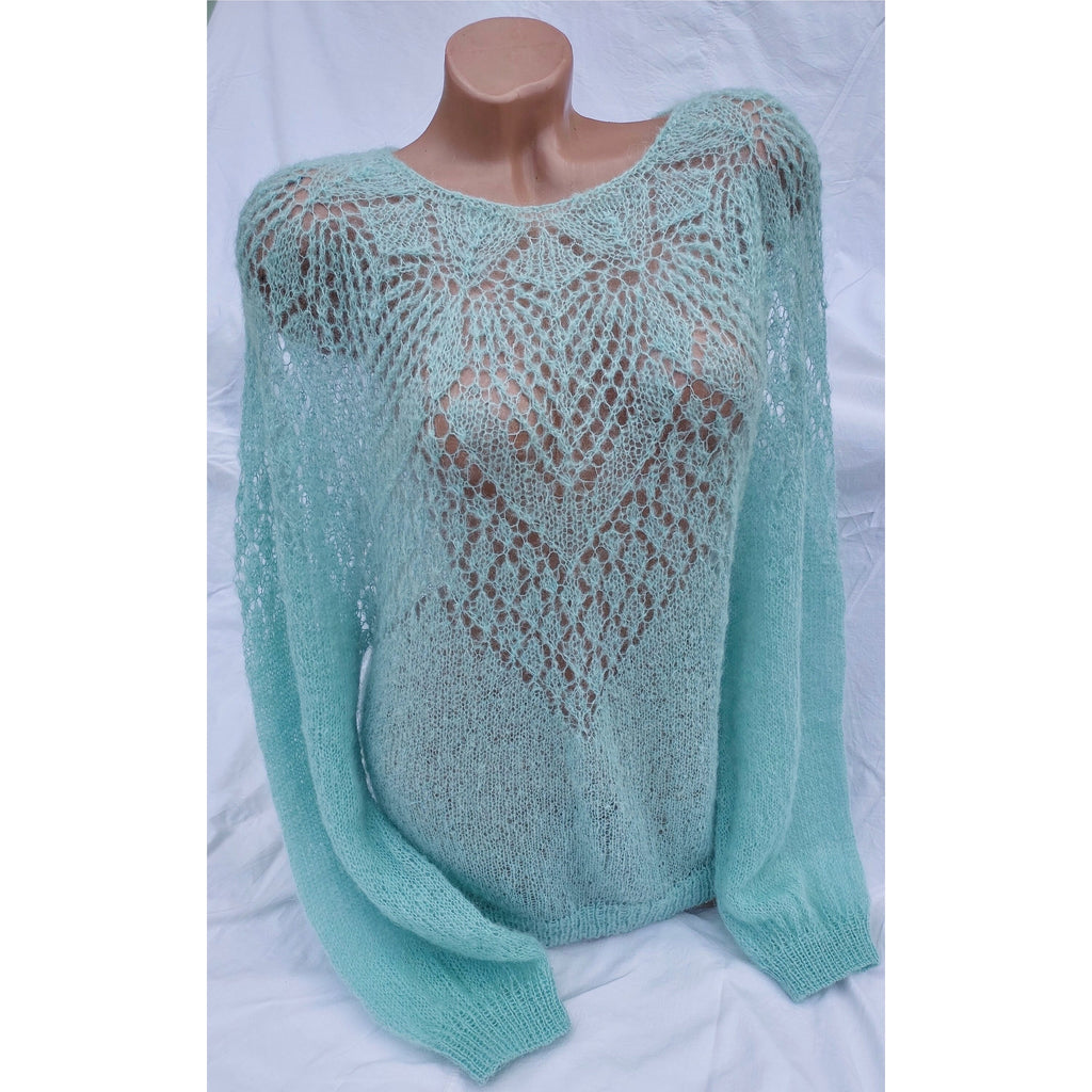 Mohair Bridal Sweater openwork sweater Blue White Wool Jacket Wedding Cover Up Knit Mohair Knitted Jumper Shrug Mohair Pullover Knitted Wrap