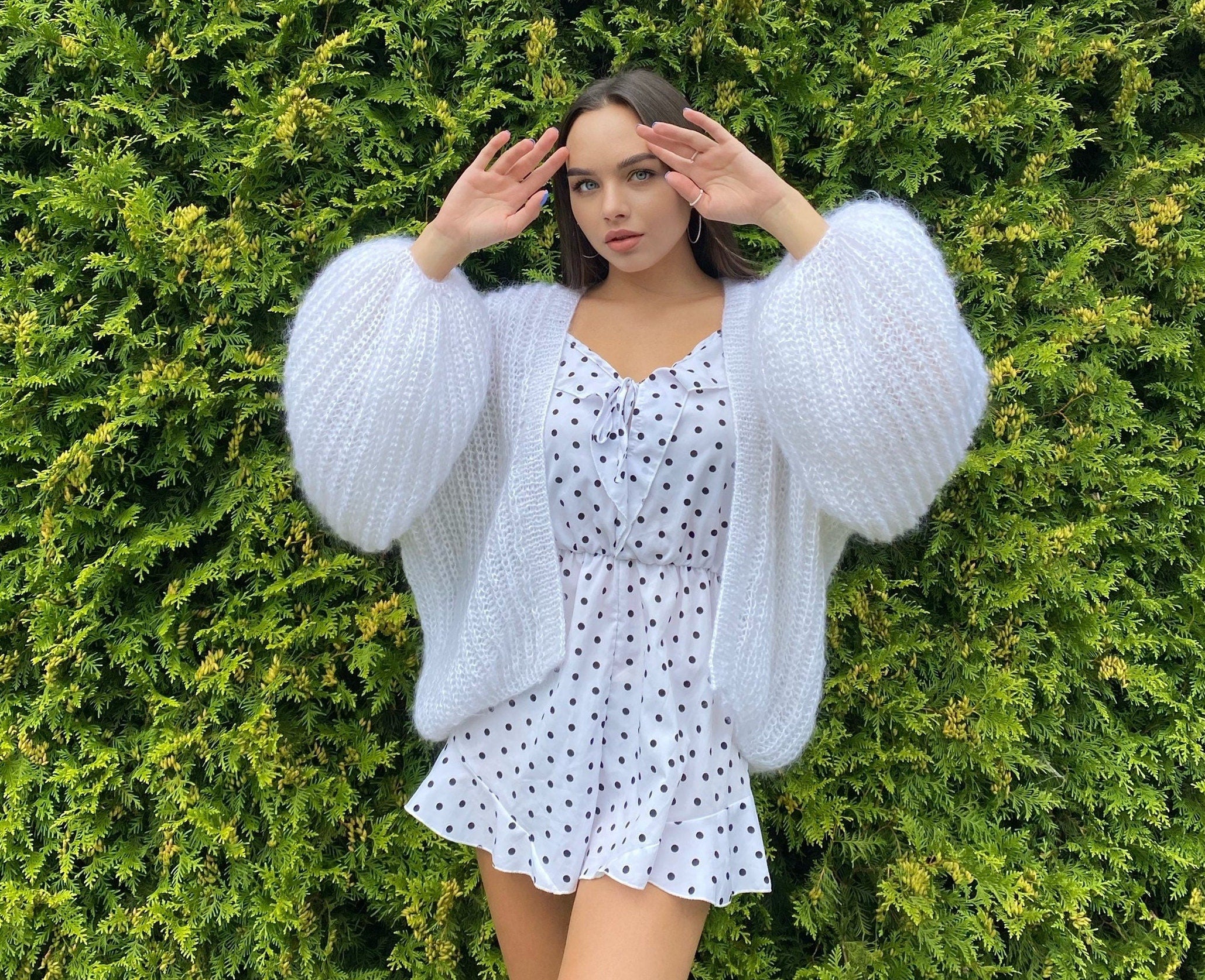 Mohair cardigan women Wedding cardigan Mohair sweater White knitted coat Jacket Women Bridal shrug bolero wool Fluffy short cardigan