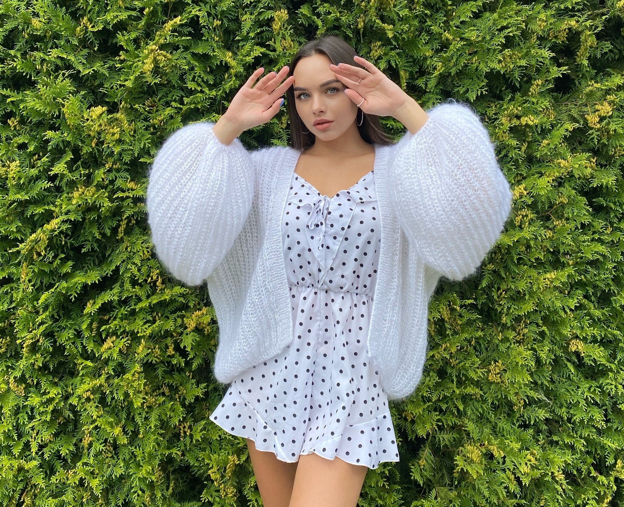 Mohair cardigan women Wedding cardigan Mohair sweater White knitted coat Jacket Women Bridal shrug bolero wool Fluffy short cardigan