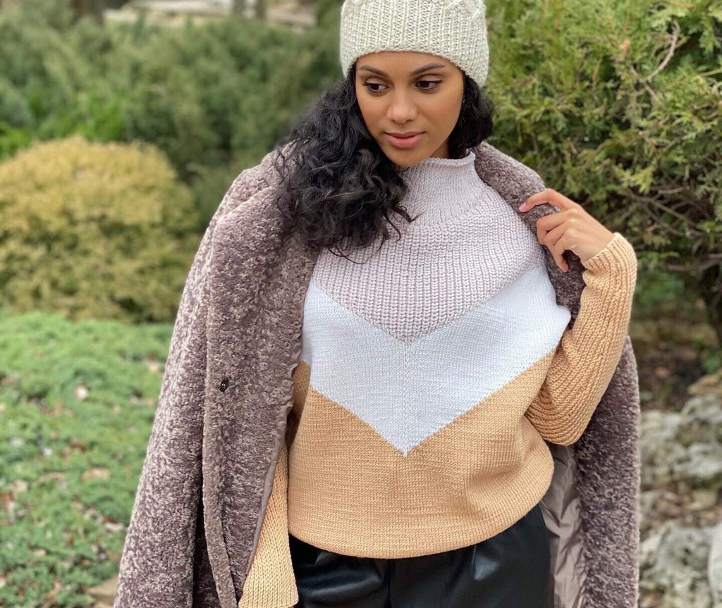 Beige merino wool Sweater Oversize Knit Sweater Soft Cozy Cardigan High Neck Sweater Merino Knit Jumper Turtleneck merino