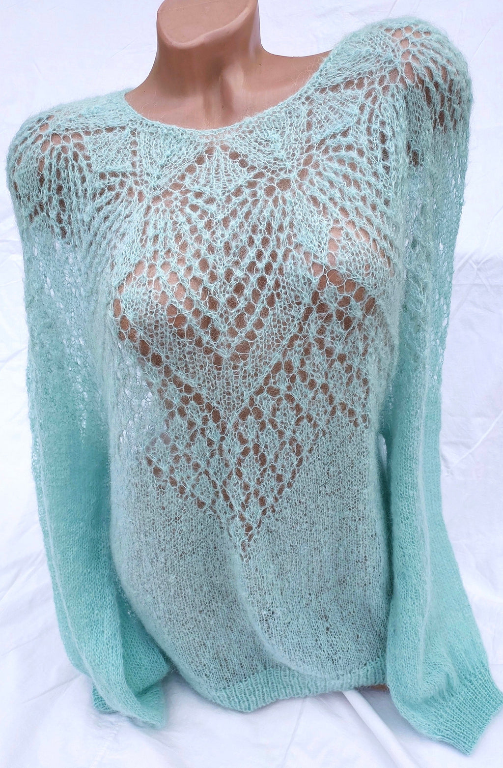 Mohair Bridal Sweater Gossamer sweater Blue White Wool Jacket Wedding Cover Up Kid Mohair Knitted Jumper Shrug Mohair Pullover Knitted Wrap